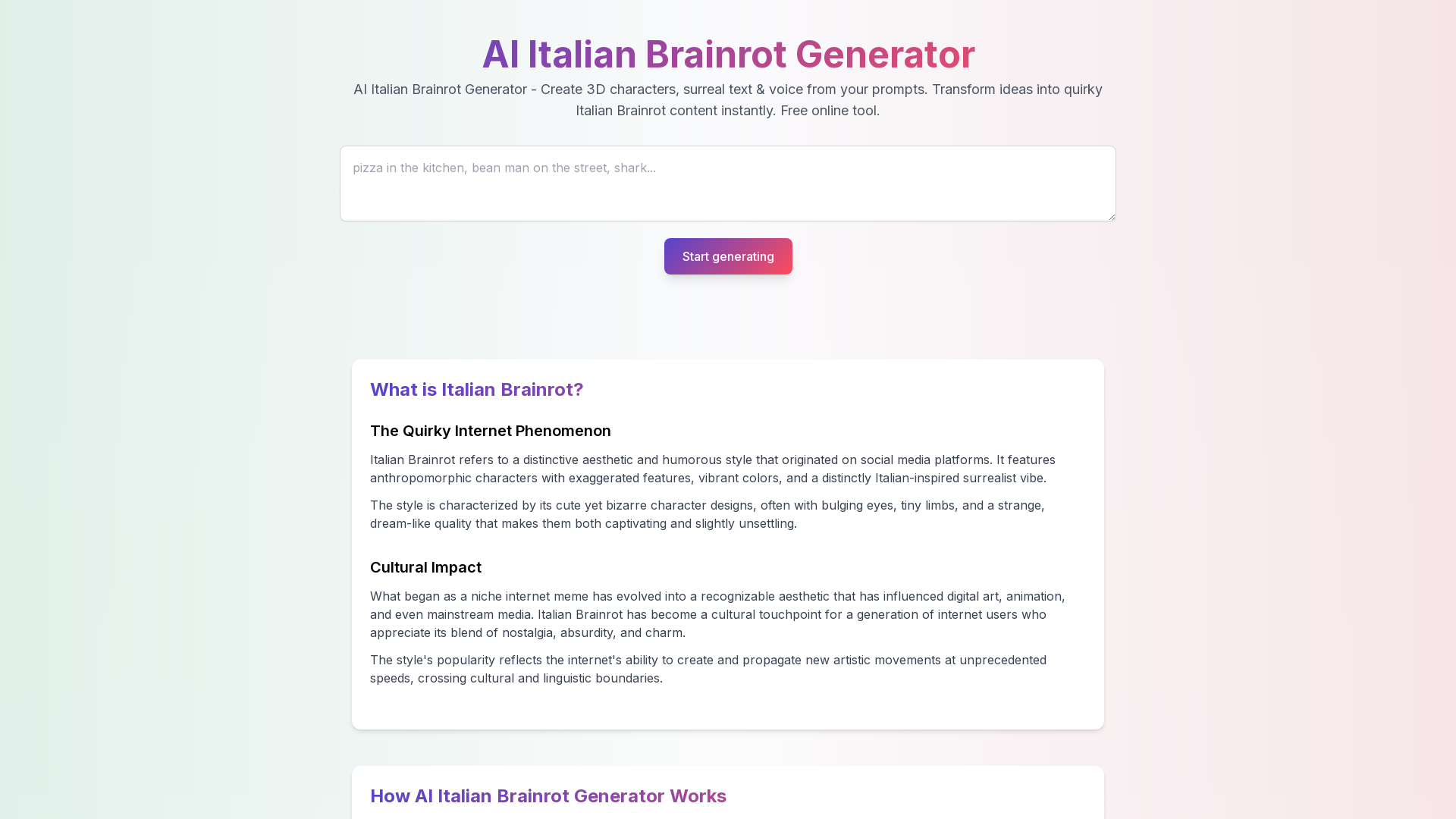 AI Italian Brainrot Generator