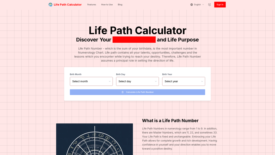 Life Path Calculator | Discover Your Numerology Number