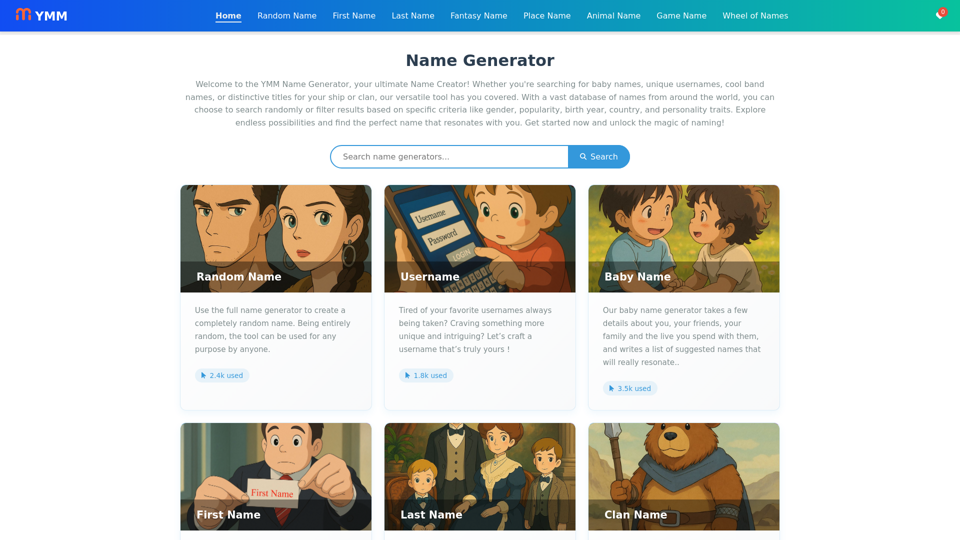 Name Generator | Free AI-Powered Tool for Baby Names, Gaming & Social Media