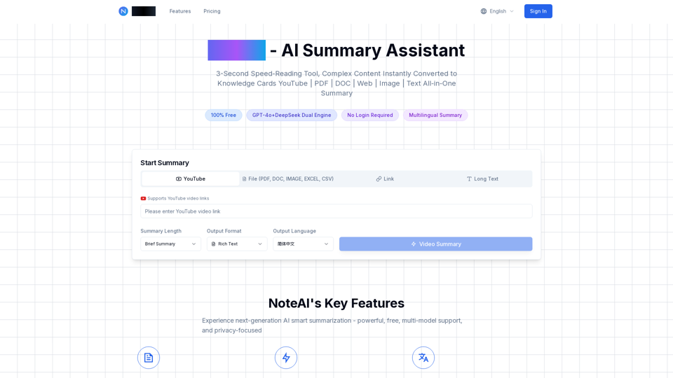 NoteAI - AI Summary Assistant