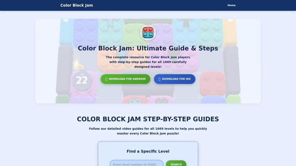 Color Block Jam - Steps, Guides & Levels | Video Walkthrough