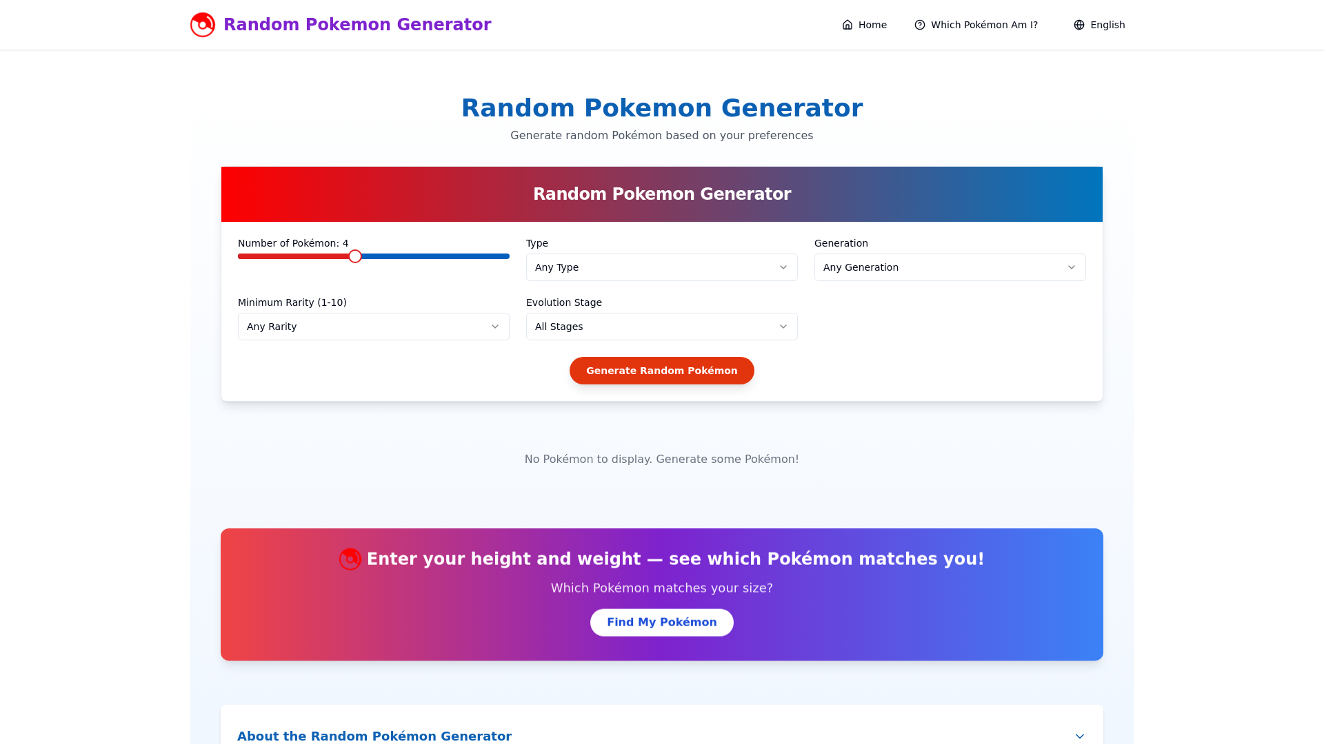 Random Pokémon Generator