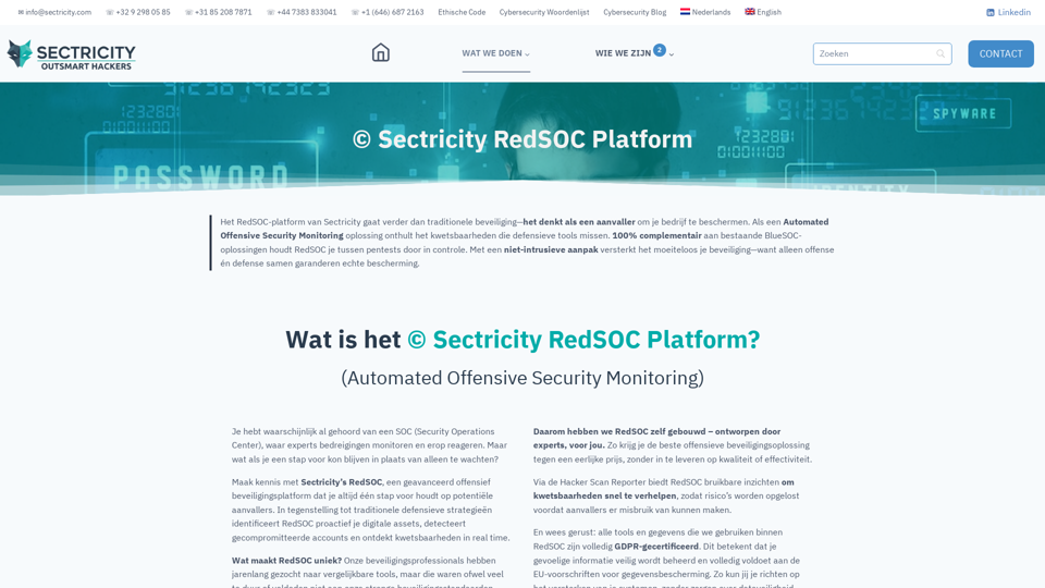 Verbeter Je Cybersecurity met RedSOC en Professionele Hackers