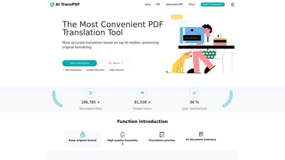 AI Document Translation | supports online translation of pdf/pptx/xlsx/epub/srt/html etc.