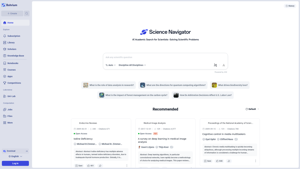 Bohrium | AI for Science with Global Scientists