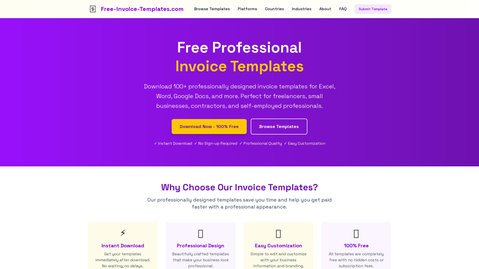 Free Invoice Templates | Download for Word, Excel, Google Docs, Canva