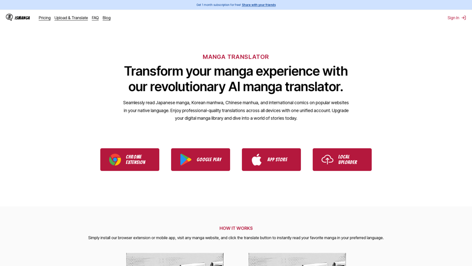 IsManga - AI translation extension/app for raw manga, manhua and comics