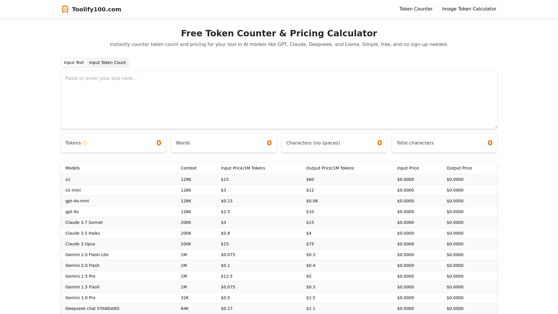 Free Token counter