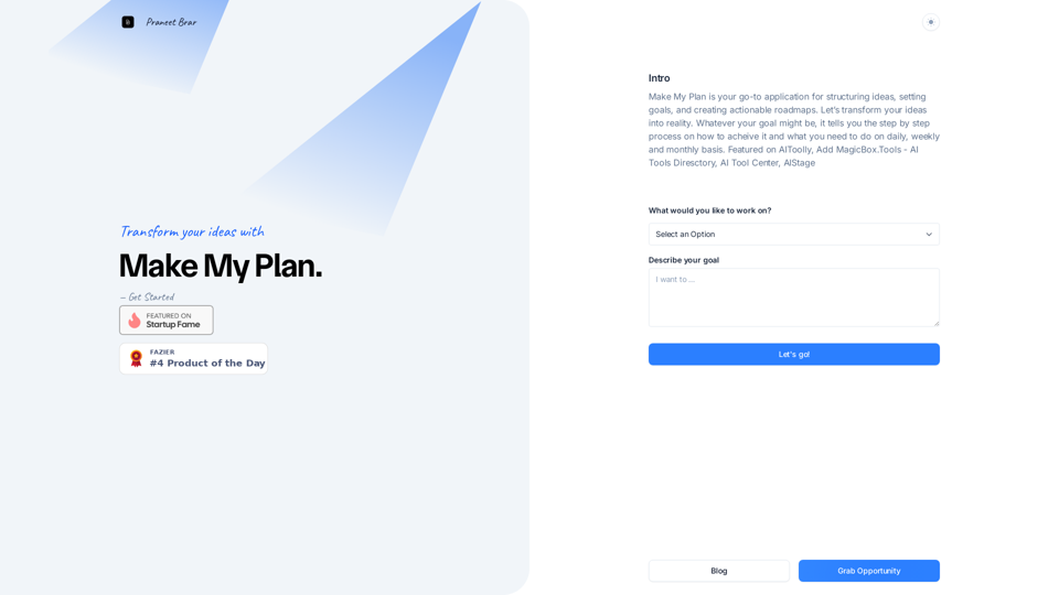 Make My Plan - AI Goal Planning Application