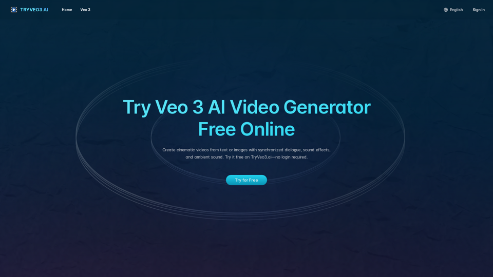 Free Veo 3 AI Video Generator – Try Veo 3 Free Online at TryVeo3.ai