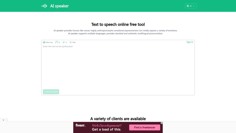 Text to speech online free screenshot