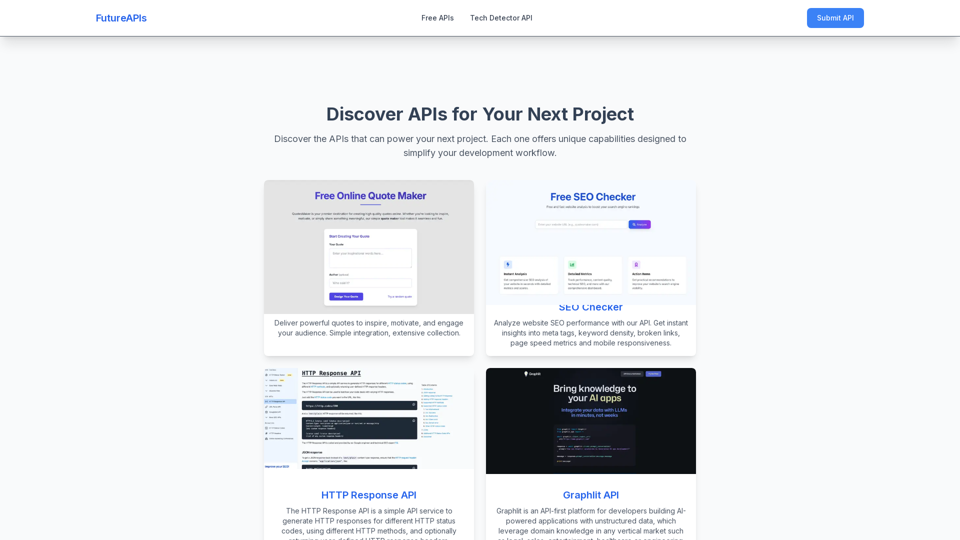 Explore Diverse APIs for Your Projects | FutureAPIs