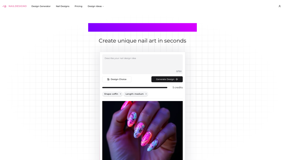 Free AI Nail Design Generator - Create Unique Nail Art in Second