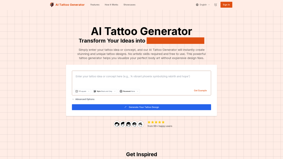AI Tattoo Generator | Create Unique Tattoo Designs Instantly