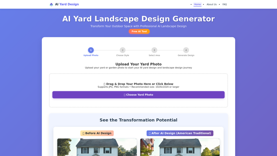 AI Yard Design Generator | Free AI Landscape Design Tool