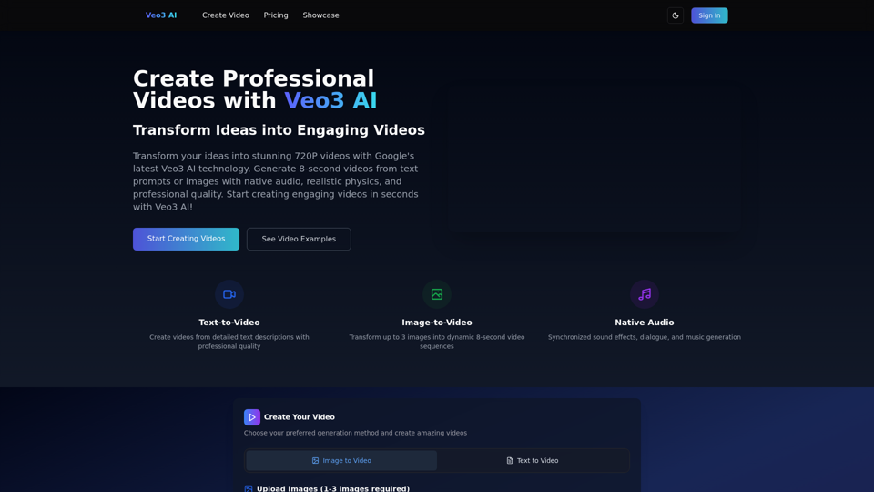 Veo3 AI Video Generator - Create Professional Videos