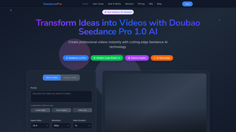 Seedance Pro - AI Video Generator & Creator Tool