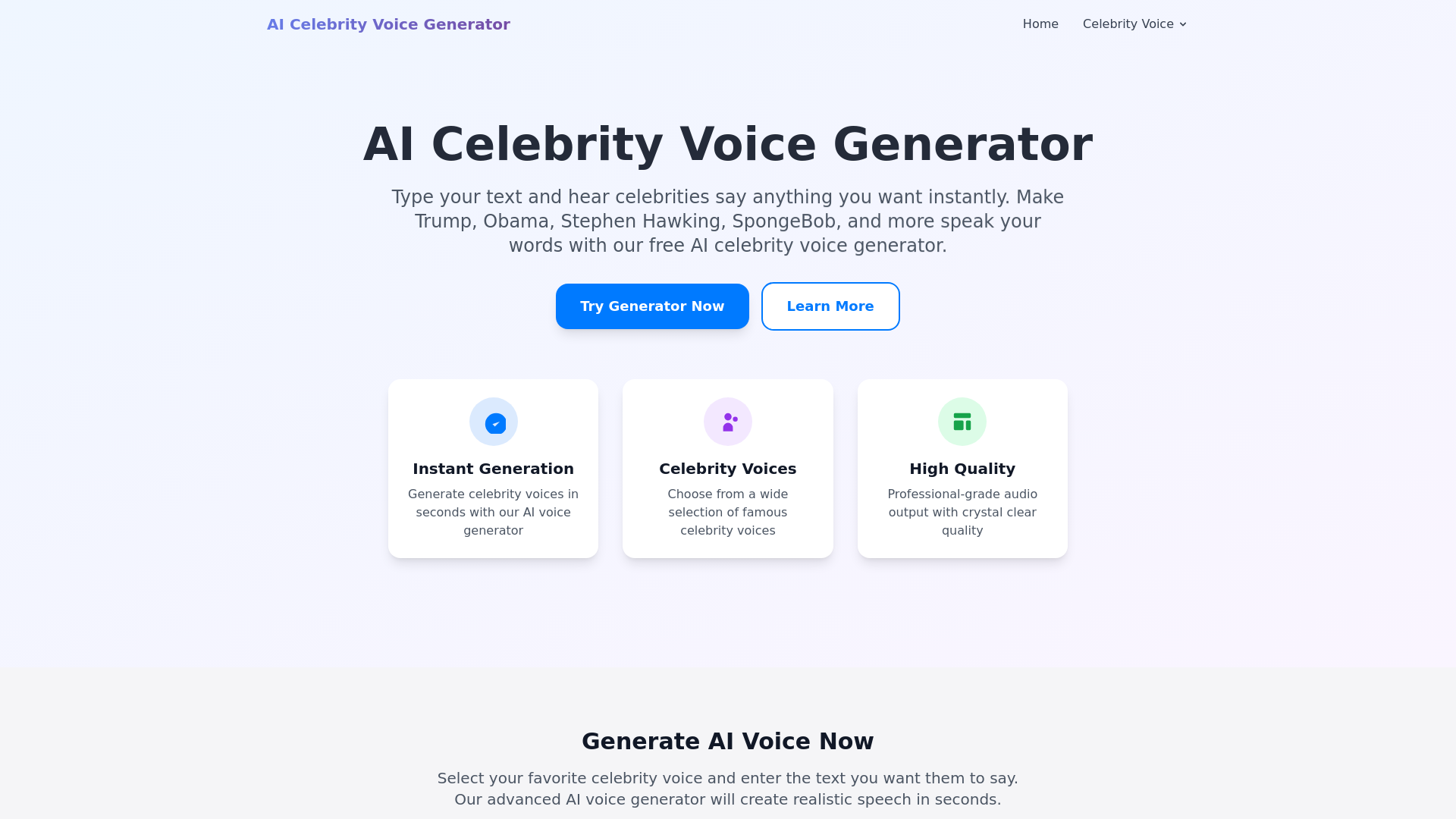 AI Celebrity Voice Generator