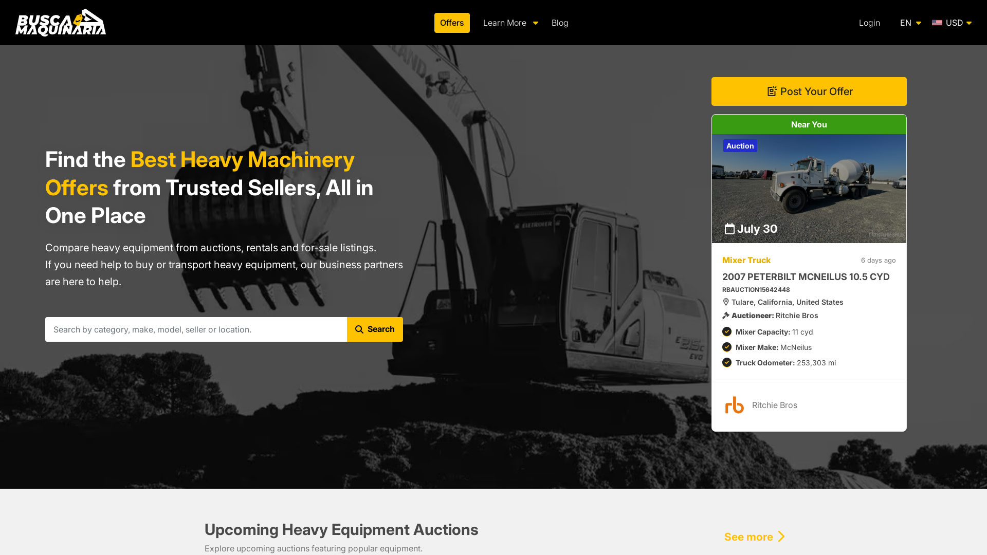 Heavy Equipment Offers in One Place