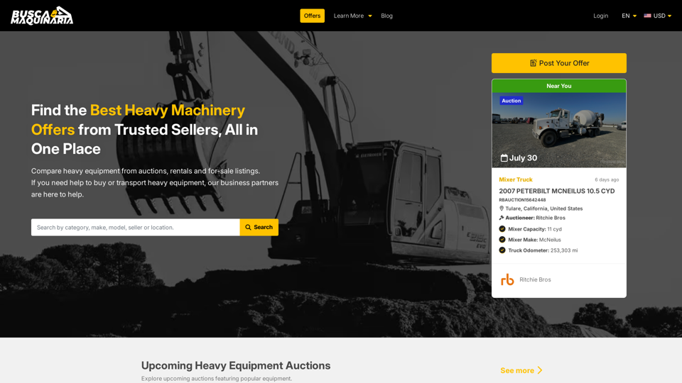 Heavy Equipment Offers in One Place screenshot