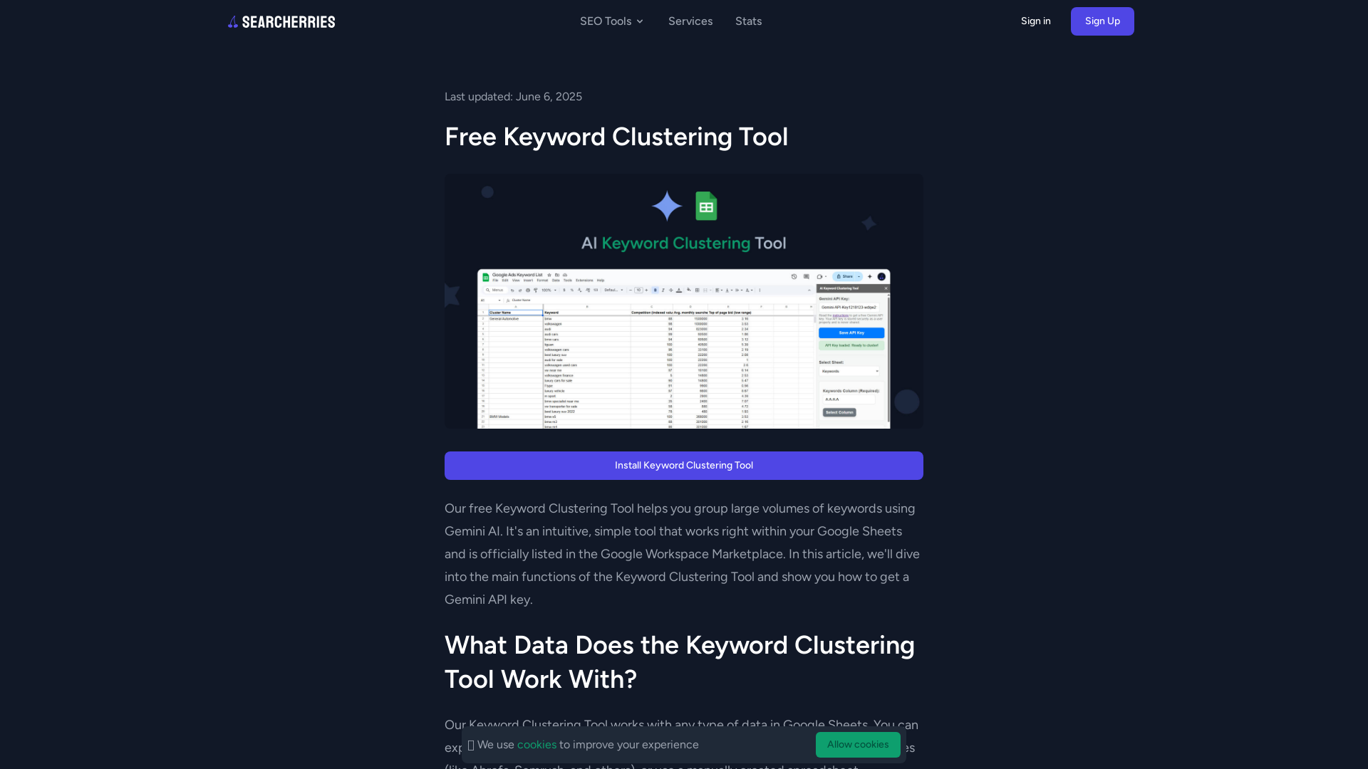 Keyword Clustering Tool