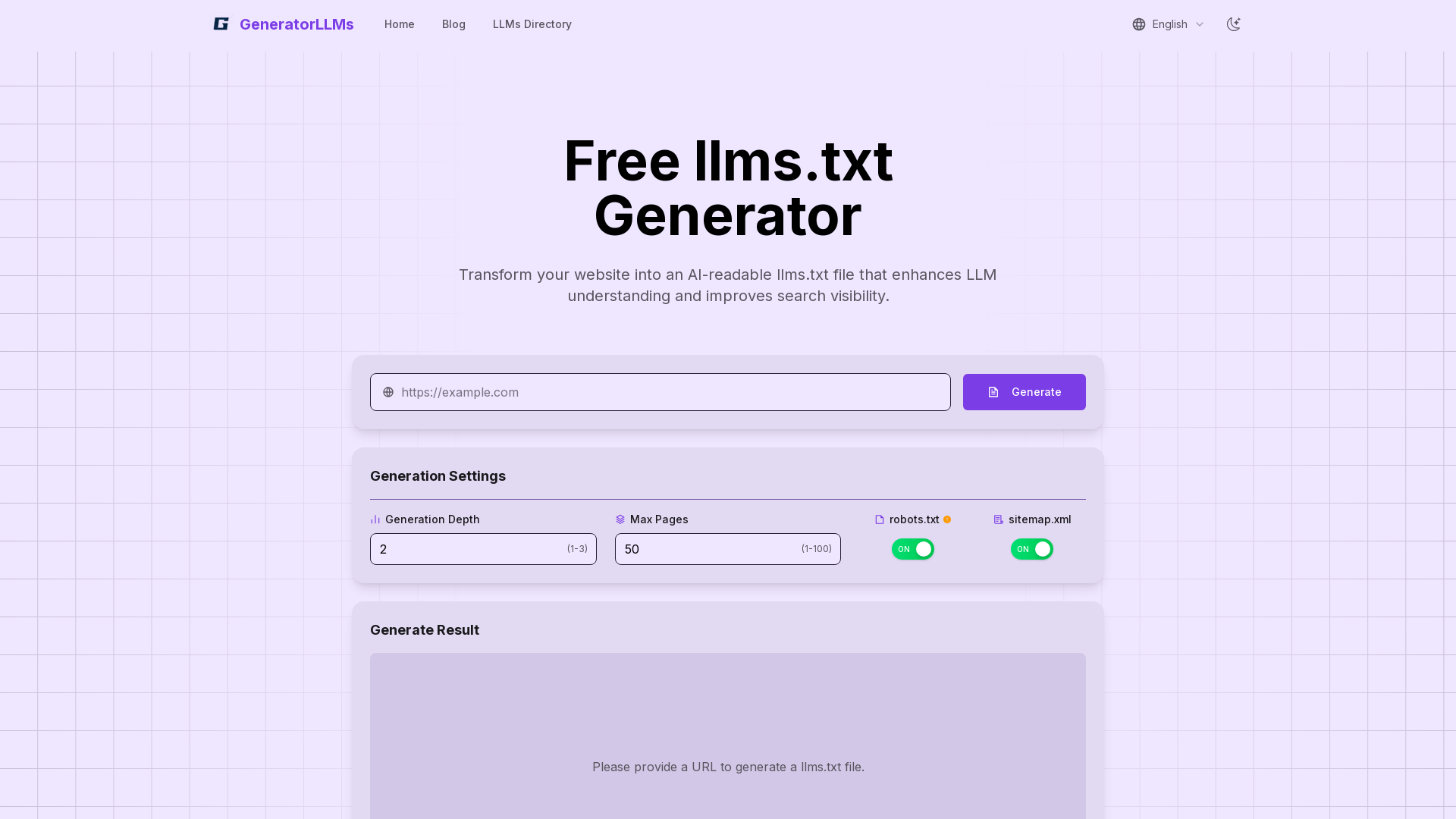 Free llms.txt Generator AI Search Optimizer for Your Website