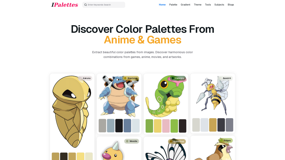AI Color Palettes Generator from name screenshot