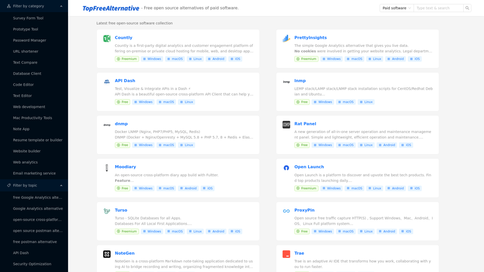 TopFreeAlternative screenshot
