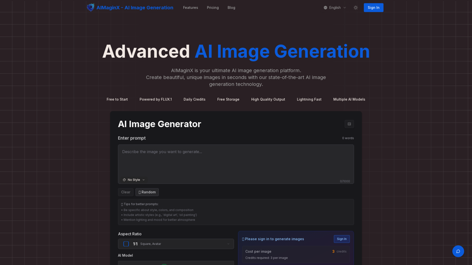 AIMaginX - AI Image Generator with FLUX Models | AIMaginX - AI Image Generator with FLUX Models