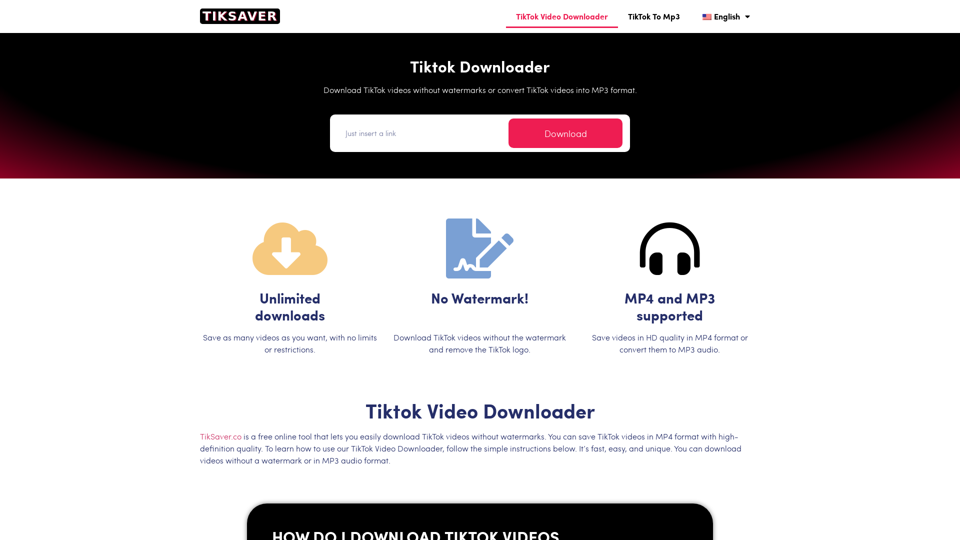 TikTok Video Downloader | HD, Fast, 4K | TikSaver.co