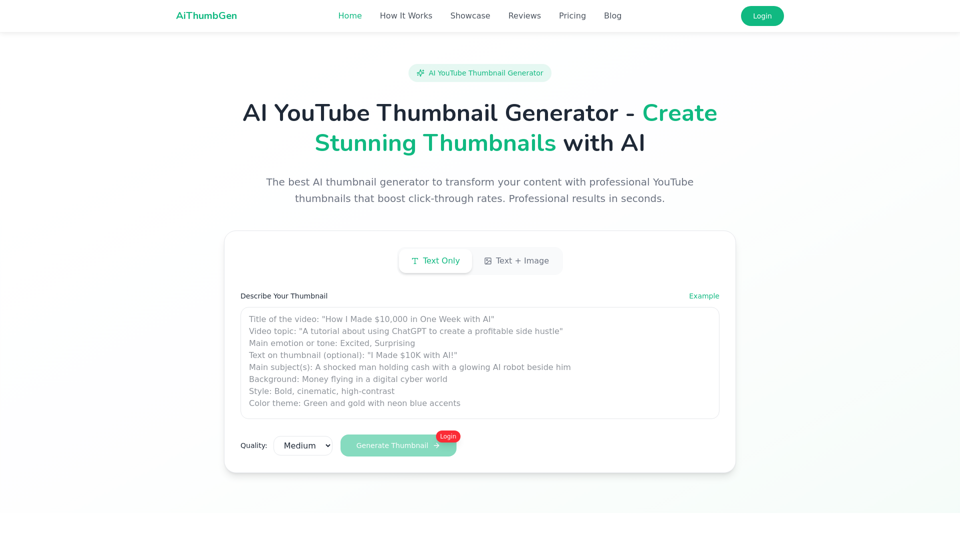 AiThumbGen - AI YouTube Thumbnail Generator