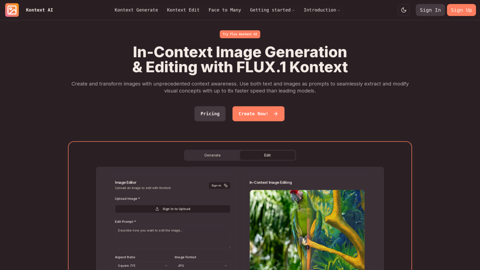 Kontext AI | In-Context Image Generation & Editing with FLUX.1