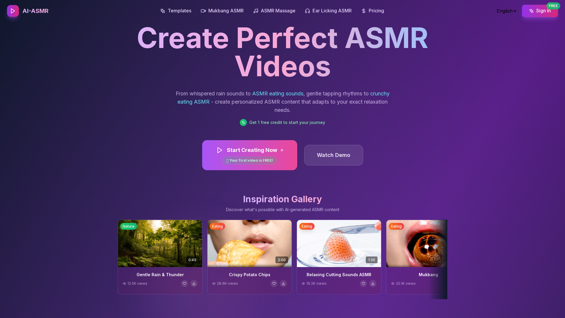AI ASMR Video, ASMR eating