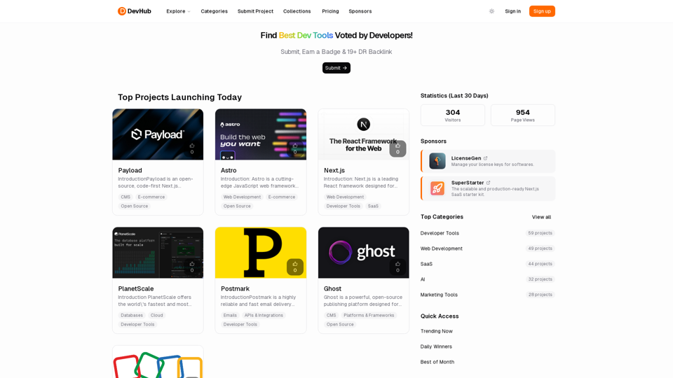 DevHub screenshot