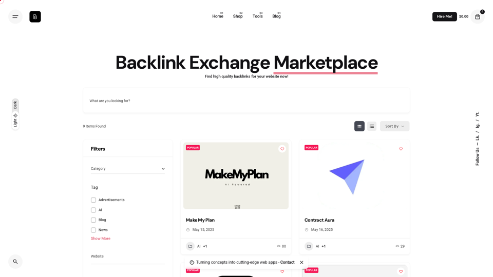 Backlink MarketPlace screenshot