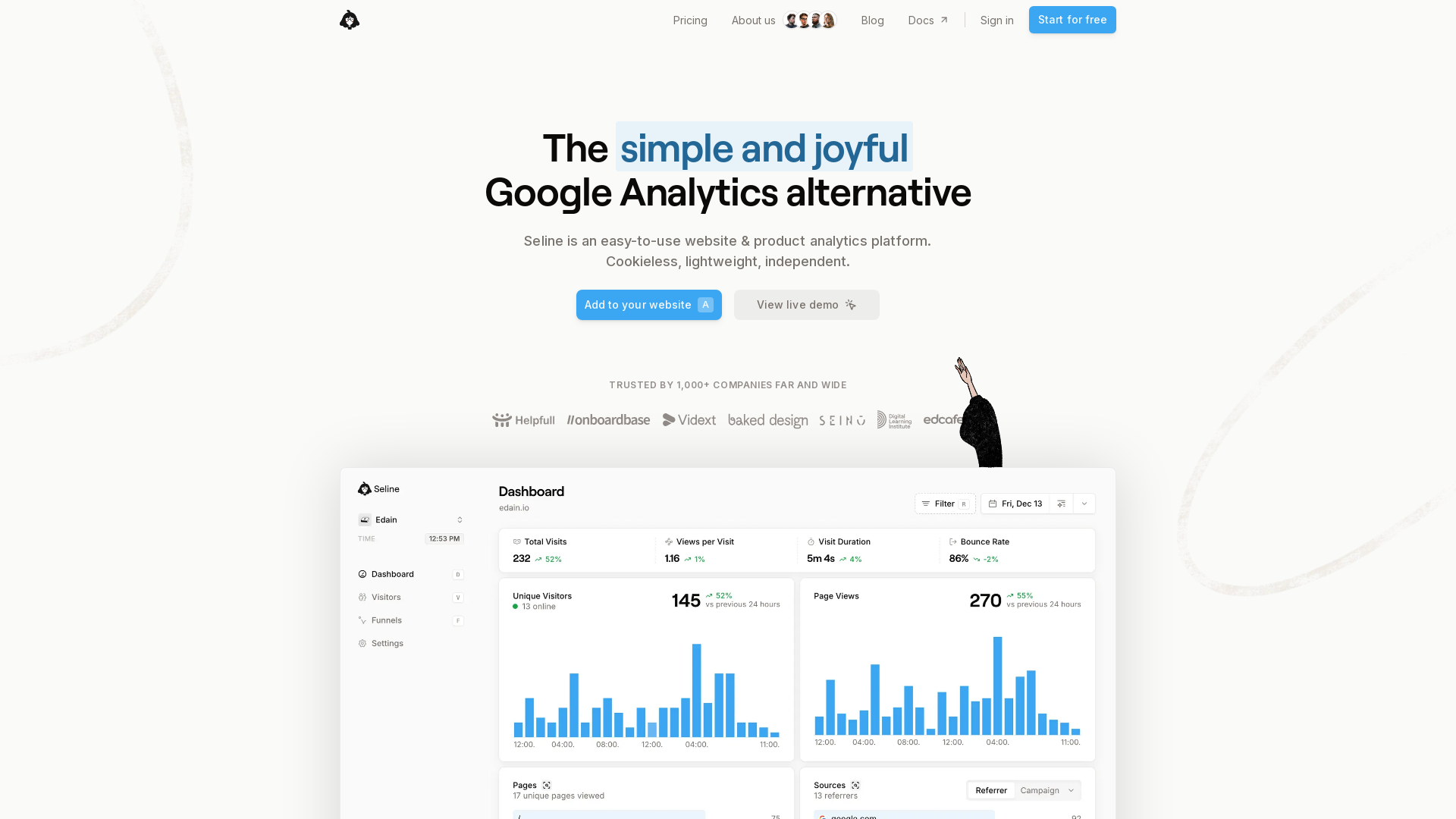Seline Analytics: The joyful Google Analytics alternative