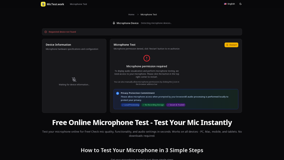 Free Online Microphone Test screenshot