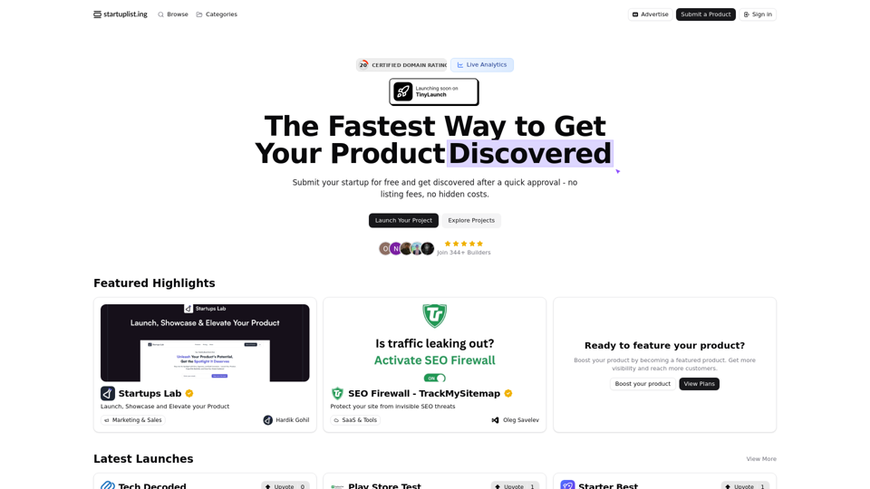 List Your Startup Instantly screenshot