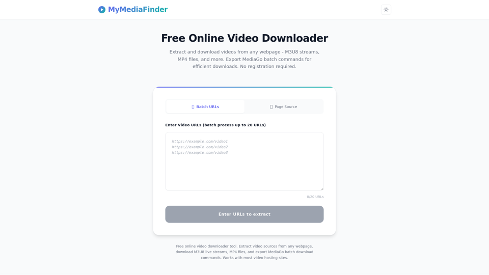 Free Video Downloader & Extractor Tool screenshot