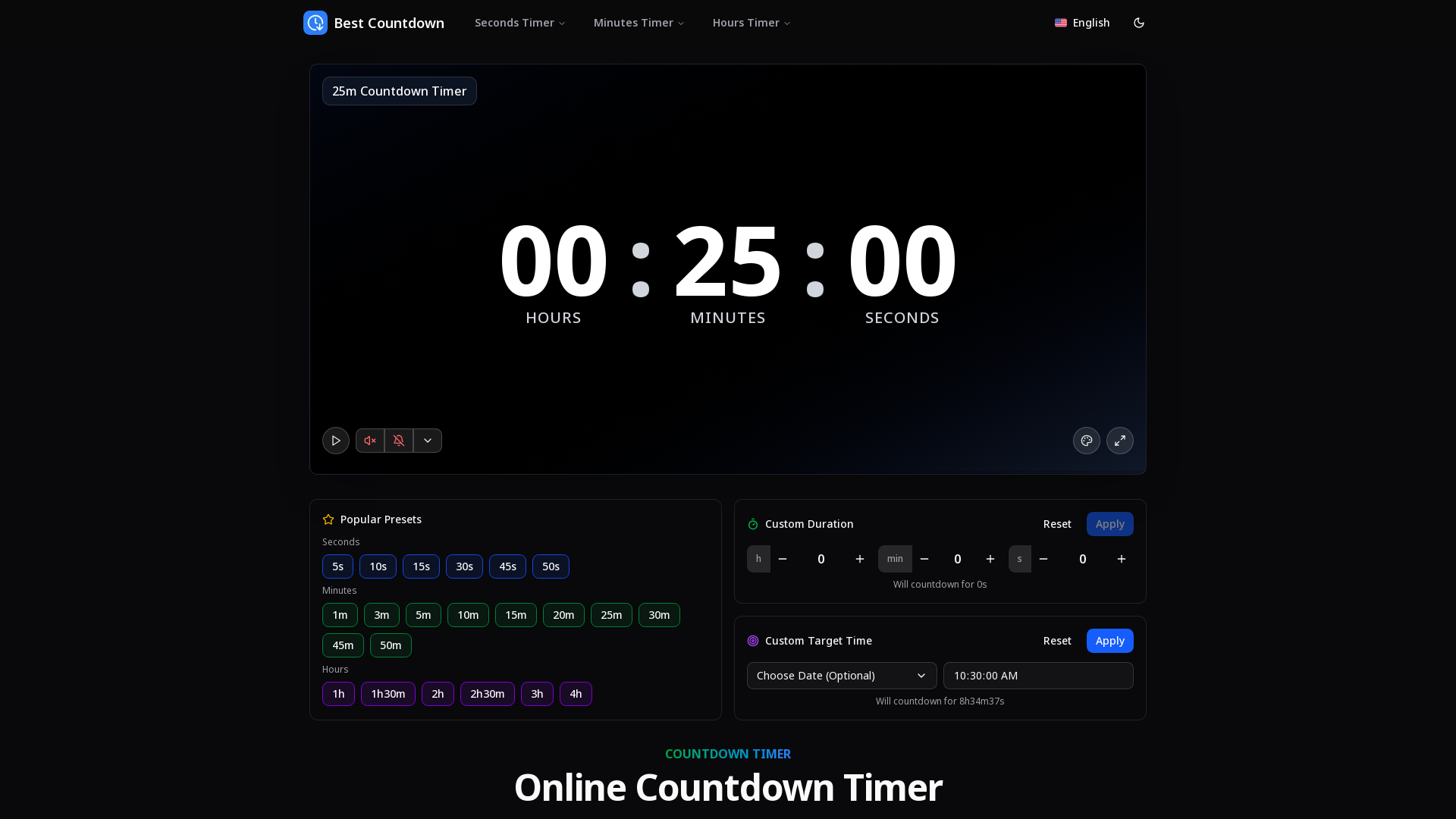 Free Online Countdown Timer: Sound & Themes