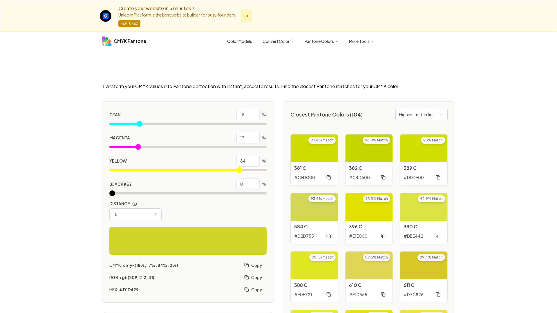 CMYK to Pantone Converter