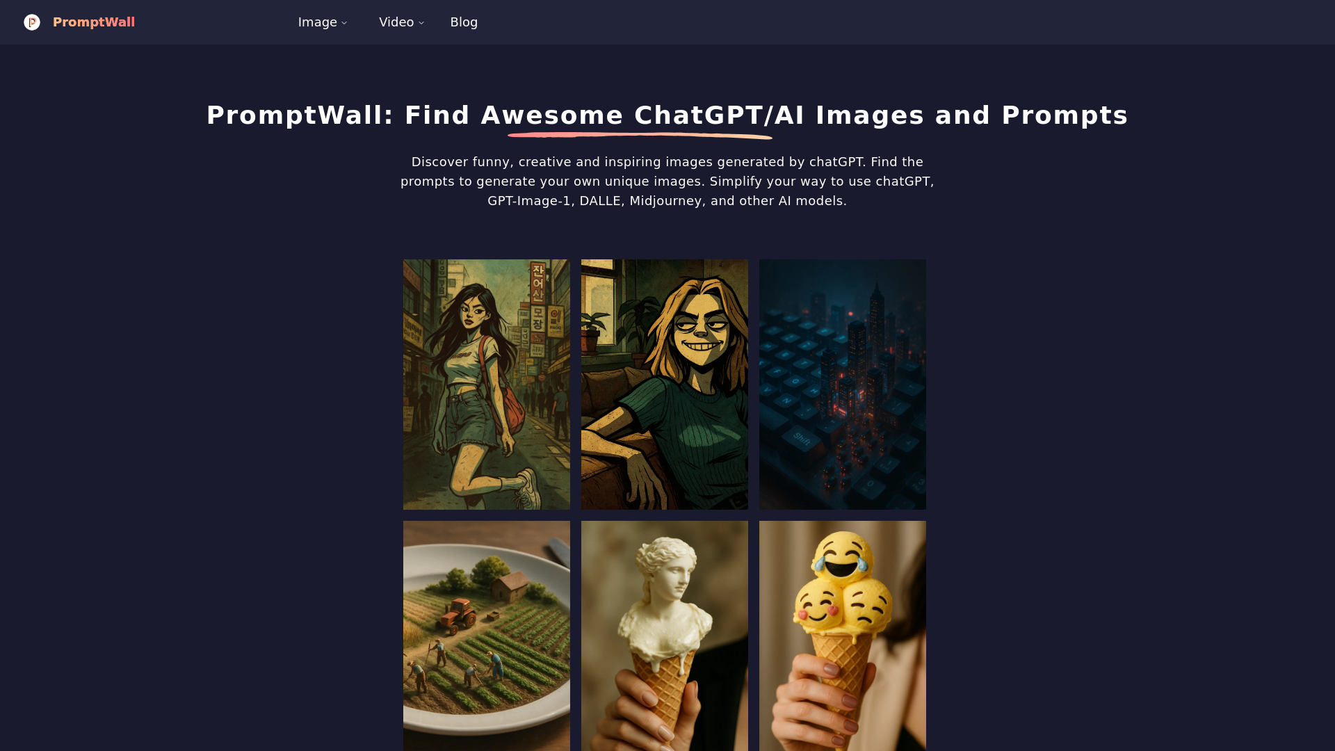 PromptWall: Find Awesome chatGPT/AI Images and Prompts