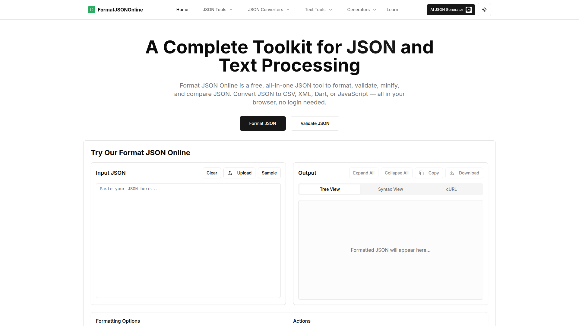 FormatJSONOnline screenshot