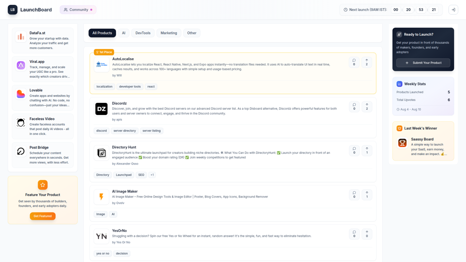 LaunchBoard screenshot