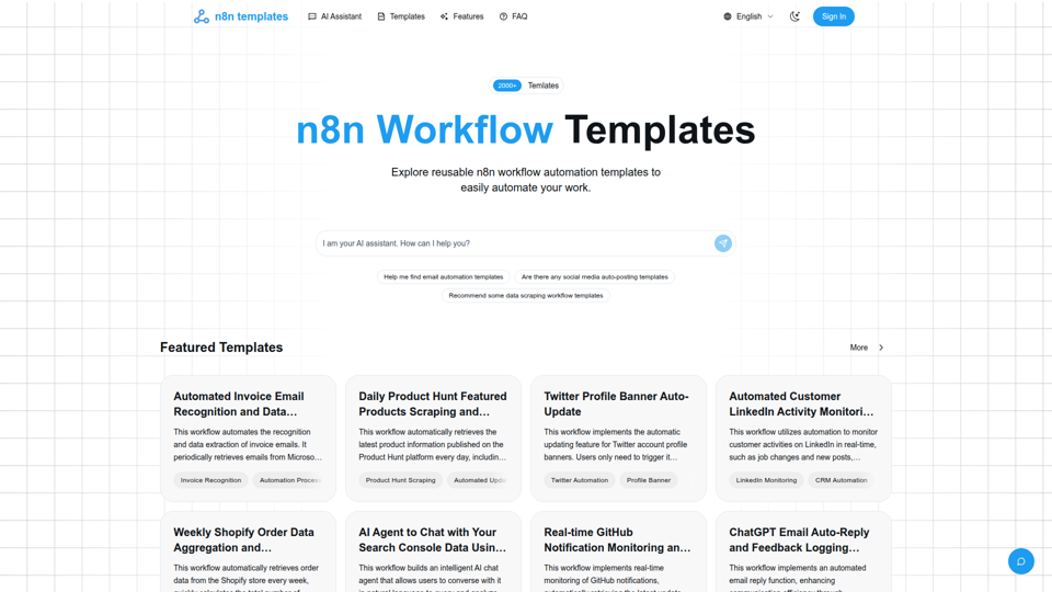 n8n Workflow Template Collection screenshot