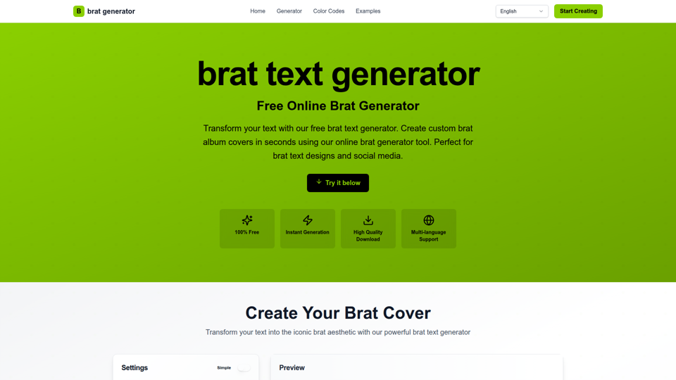 Brat Text Generator screenshot