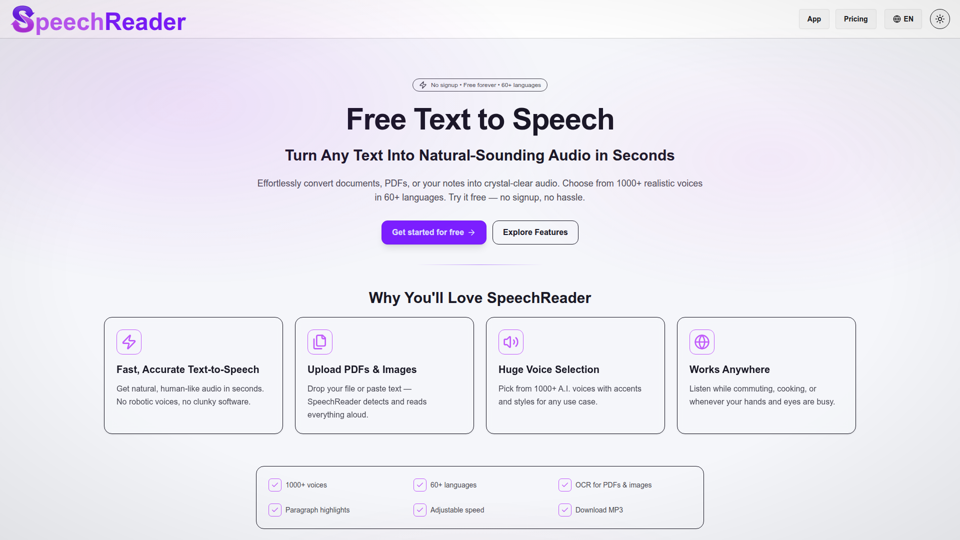 Free Text to Speech Online screenshot