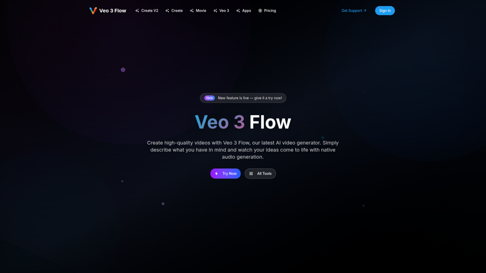 Veo 3 Flow AI Video Generation screenshot