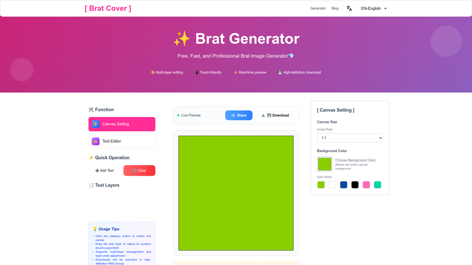 brat generator,Free, Fast, and Professional screenshot