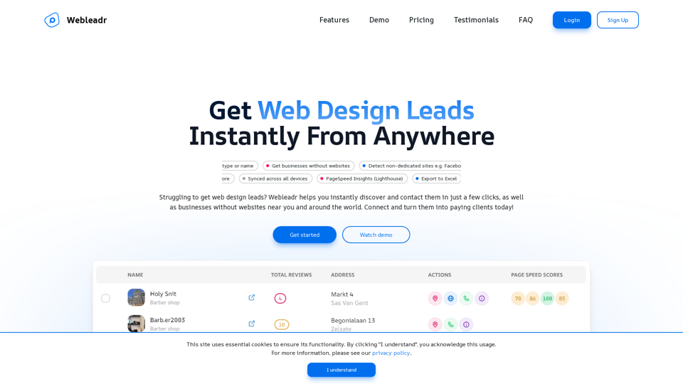 Get Web Design Leads screenshot